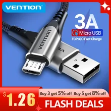 Vention – câble Micro USB/type-c 3A en Nylon pour recharge rapide et données, cordon de chargeur pour téléphone Samsung, Xiaomi, LG, Android