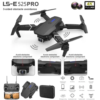 

E525 PRO Drone 4K 1080P with 3 sided obstacle avoidance camera drone profissional dual camera Altitude Hold Quadcopter mini dron