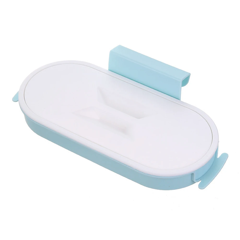 Шкаф для хранения инструмента компактный ящик подвесной стеллаж PP с крышкой кухонный шкаф мусор простой держатель для мусорного мешка аксессуары - Color: Light Blue