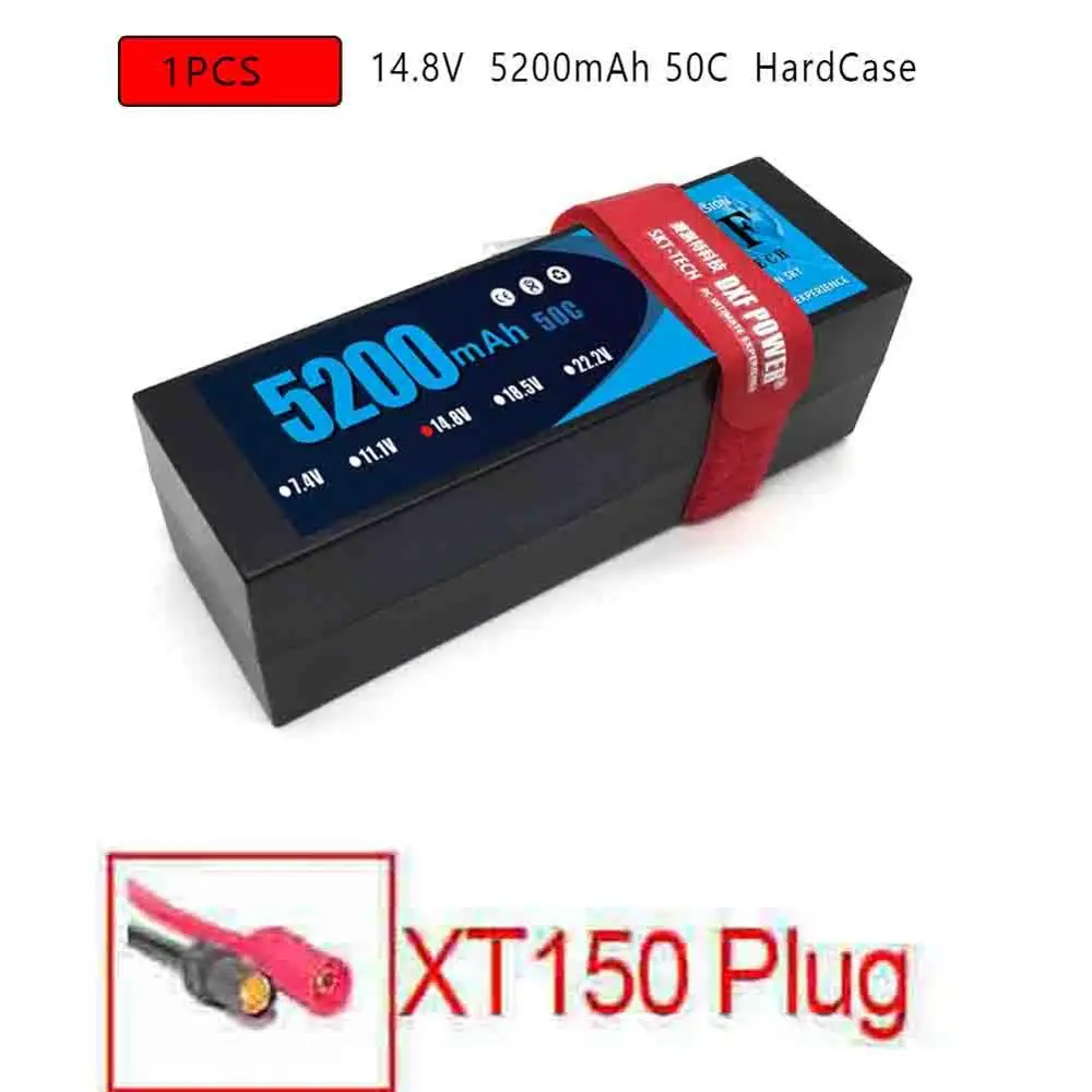 DXF 7,4 V 14,8 V 2S 4S 6500mAh 5200mAh 50C 60C Max 100C 120C LiPo аккумулятор 2S 4S HardCase для 1/8 1/10 RC модель автомобиля Slash Emaxx - Цвет: 1PCS4S5200HARDXT150