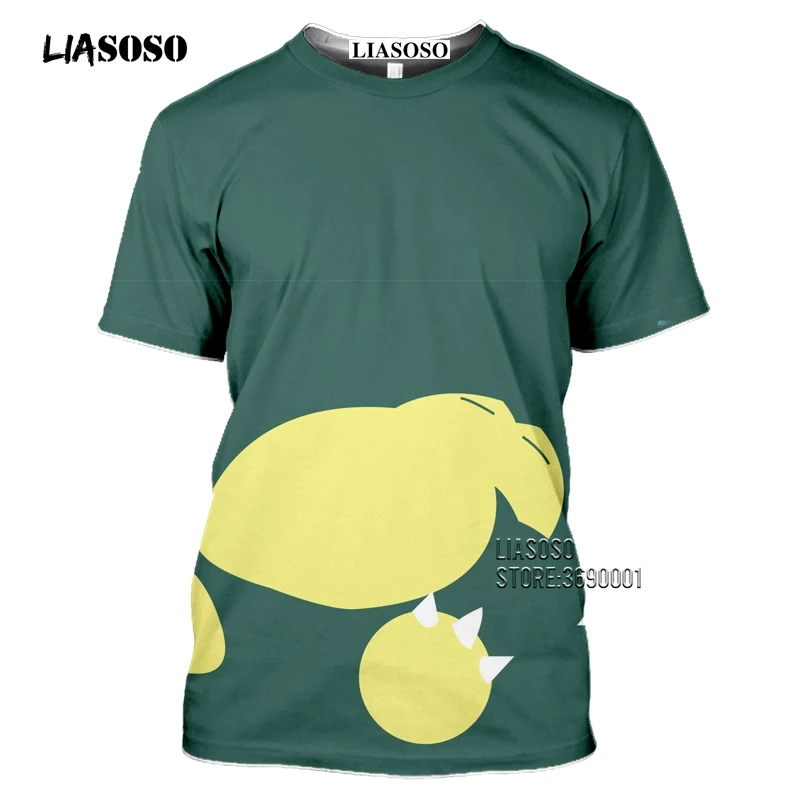 Japan Cartoon Snorlax T shirts Men 3D Print Kawaii Pokemon Tshirt Summer Casual Harajuku Shirt Fitness Hip Hop Tops Streetwear (13)