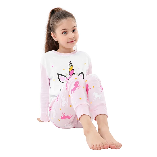 Niños Niñas frotamiento Unicornio #Dab Rosa Hilo Dental Pijamas Loungewear Ropa de dormir Pijama 5-13