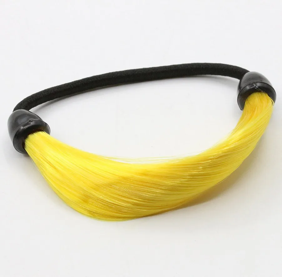 5 шт., Модный женский прямой парик, женские популярные резинки для волос с резиновой веревкой, эластичные резинки для волос, резинка для волос с конским хвостом - Цвет: yellow5p