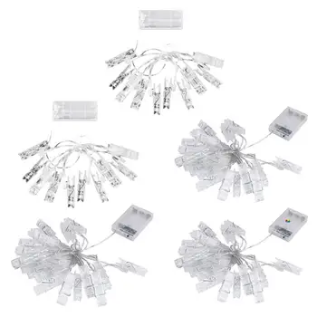 

1.2M 2.2M Photo Clip Holder 10 20LED String lights For Christmas New Year Party Wedding Home Decoration Fairy lights Battery NEW