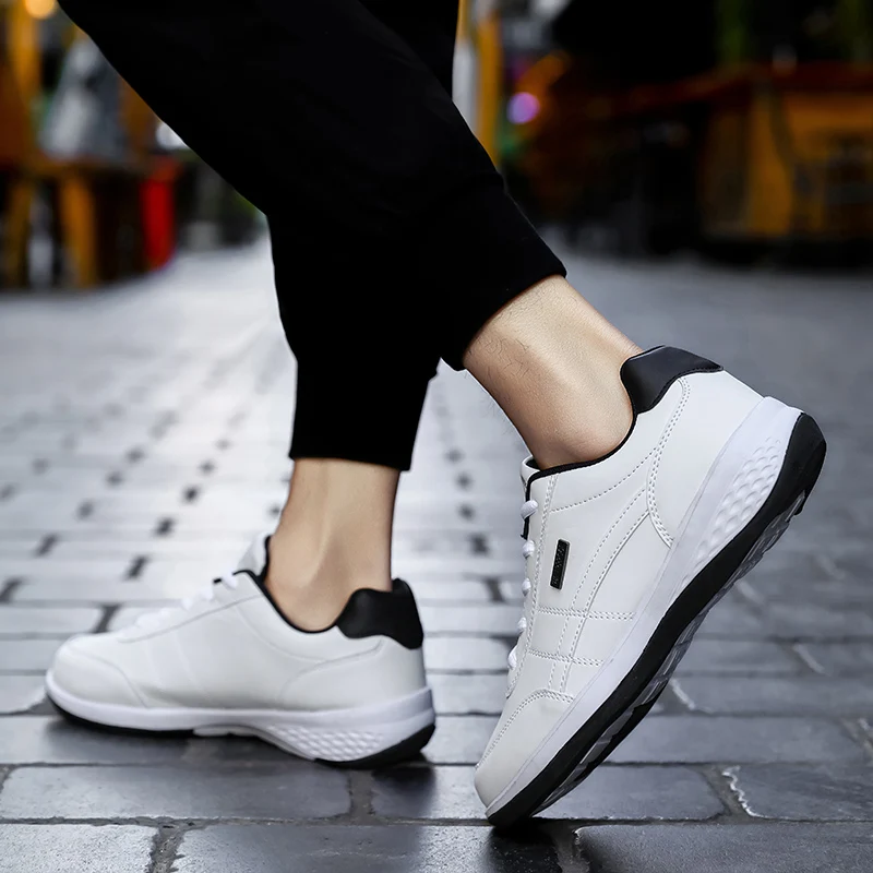 Men's Sports Casual Shoes Fashion PU Leather Shoes Outdoor Spring/Autumn Comfortable Flat Sneakers