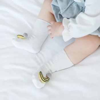 

3Pairs/ Lot New Baby Socks Spring Summer Combed Cotton Loose Mouth Not Newborn Baby Socks Dispensing Slip Toddler Socks