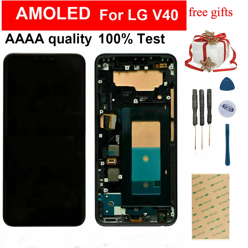 

AMOLED 6.4 inch For LG V40 ThinQ LCD Touch Screen creen Digitizer Assembly replacement For LG V40 LCD Display 1440 x 3120 pixels