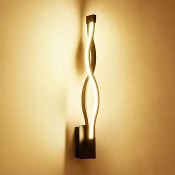 

LED Wall Lamp Creative Bedroom Lamp Simple LED Wall Lamp Wave Strip Wall Lamp Bedside Lamp Living Room Decoration Lamp
