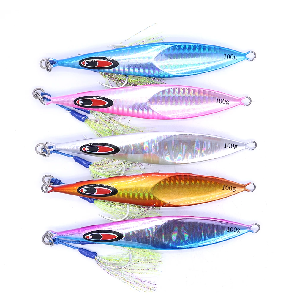 Castfun Metal Jigs Rector Jig 60g 80g 100g 160g 210g 5pcs Lot Artificial Bait Glow Slow Pitch Jigging Lure With Fishing Hook Fishing Lures Aliexpress