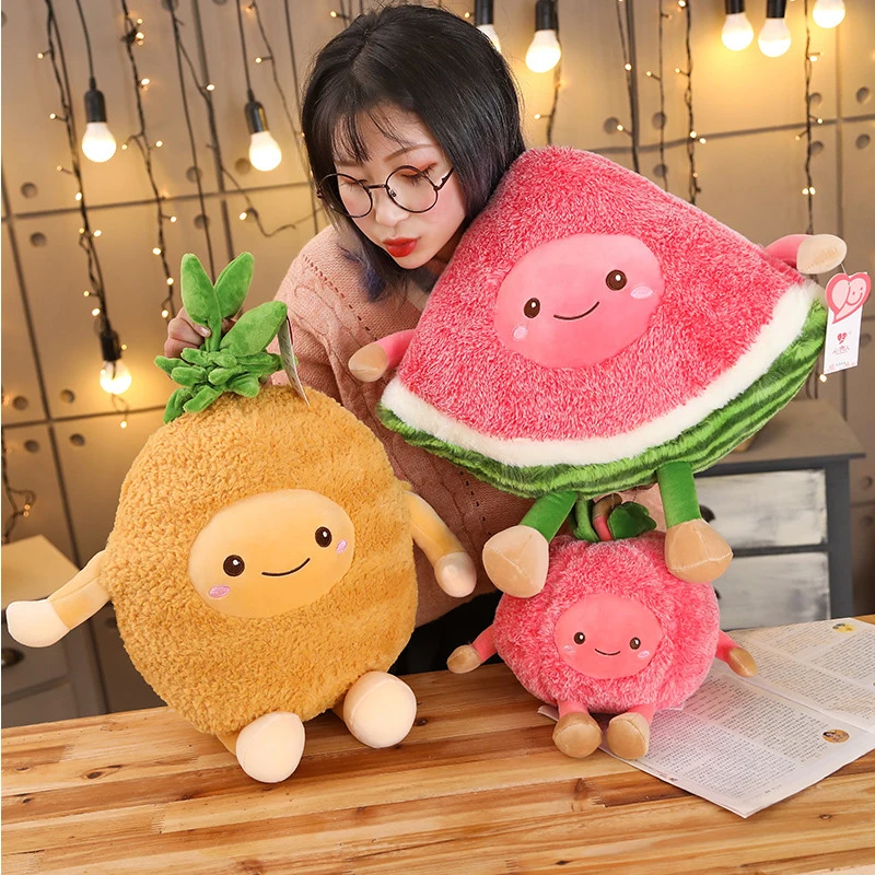 Kawaii пушистые дыня, Вишня плоды ананаса Очаровательная мягкая игрушка игрушки мягкие плюшевые куклы подушка для маленьких детей Детская одежда для девочек, подарки