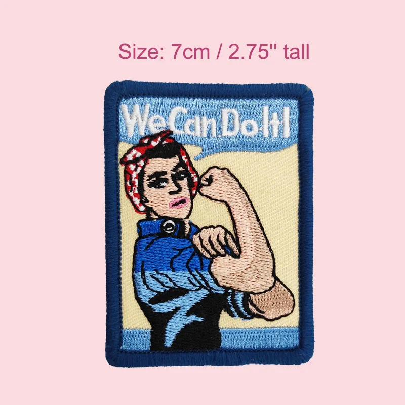 2 75 ''Rosie Riveter мы можем сделать это Феминистская Ретро 50-х годов вышитая
