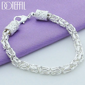 

DOTEFFIL 925 Sterling Silver Lobster Clasp Bracelet For Woman Man Fashion Wedding Engagement Jewelry