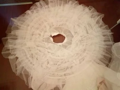 Wedding Underskirt Wedding Petticoat 6 Hoops 6 Tieres Tulle Black White 120cm Diameter