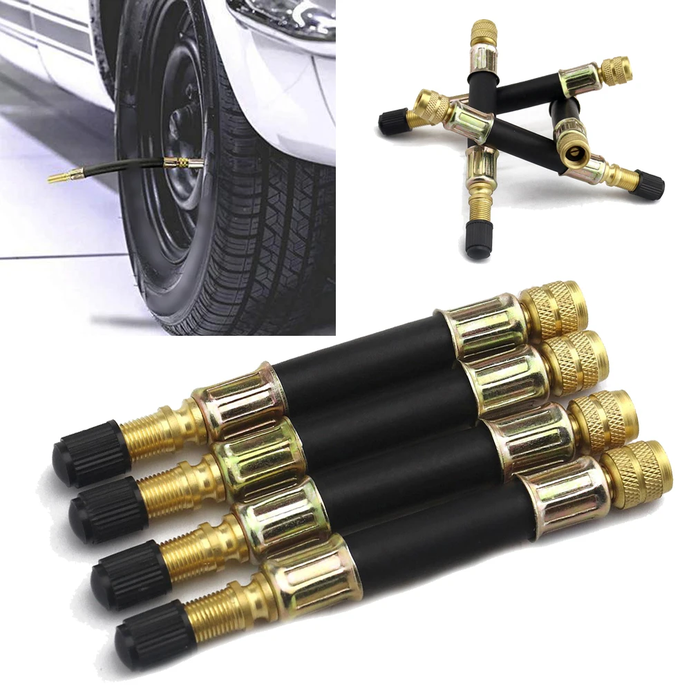 

4 Pieces Valve Extension Adapter 105mm Dual Tire Stem Replacements For Truck RV Trailer Wheel Tire Accessories