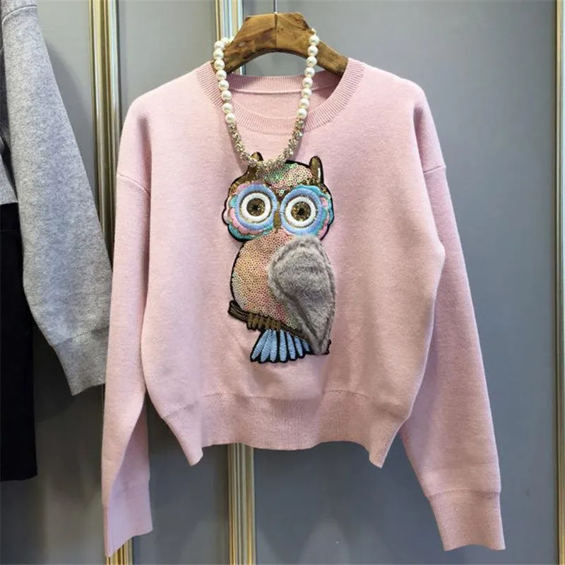 

Fashion Clothes Women Biker Patch Street culture Icon 260mm Owl bird Plush Deal with it Sequins animal patches for clothing Girl