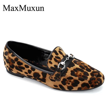 

MaxMuxun Women Casual Shoes High Quality Comfortable Slip on Flats Lepard Loafers Driving Shoes