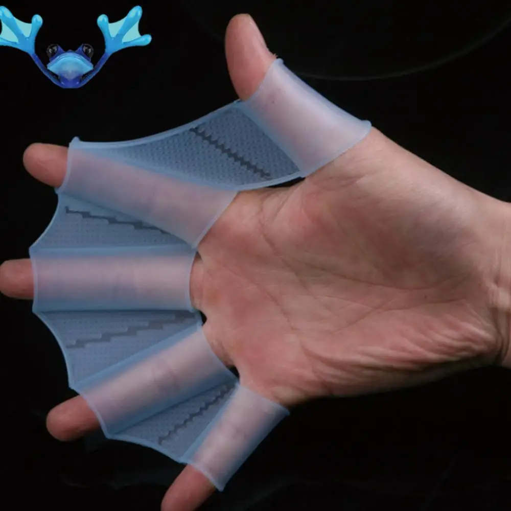 

1 Pair Silicone Swim Gear Fins Hand Web Flippers Training Diving Gloves Webbed Gloves for Women Men Kids Swimming Tool