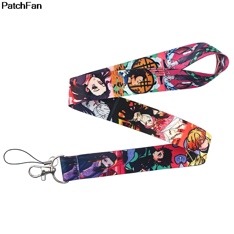20 шт./лот A2622 Patchfan аниме kimetsu no yaiba ремень шейный ремешки для мобильного телефона USB ID бейдж держатель ключ для детей