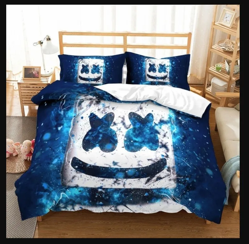 

New 3D-Print Comforter-Bedding-Set DJ-Marshmello Queen-Twin-Single Duvet-Cover-Set Pillowcase Home-Textile Luxury Fantasy Cool