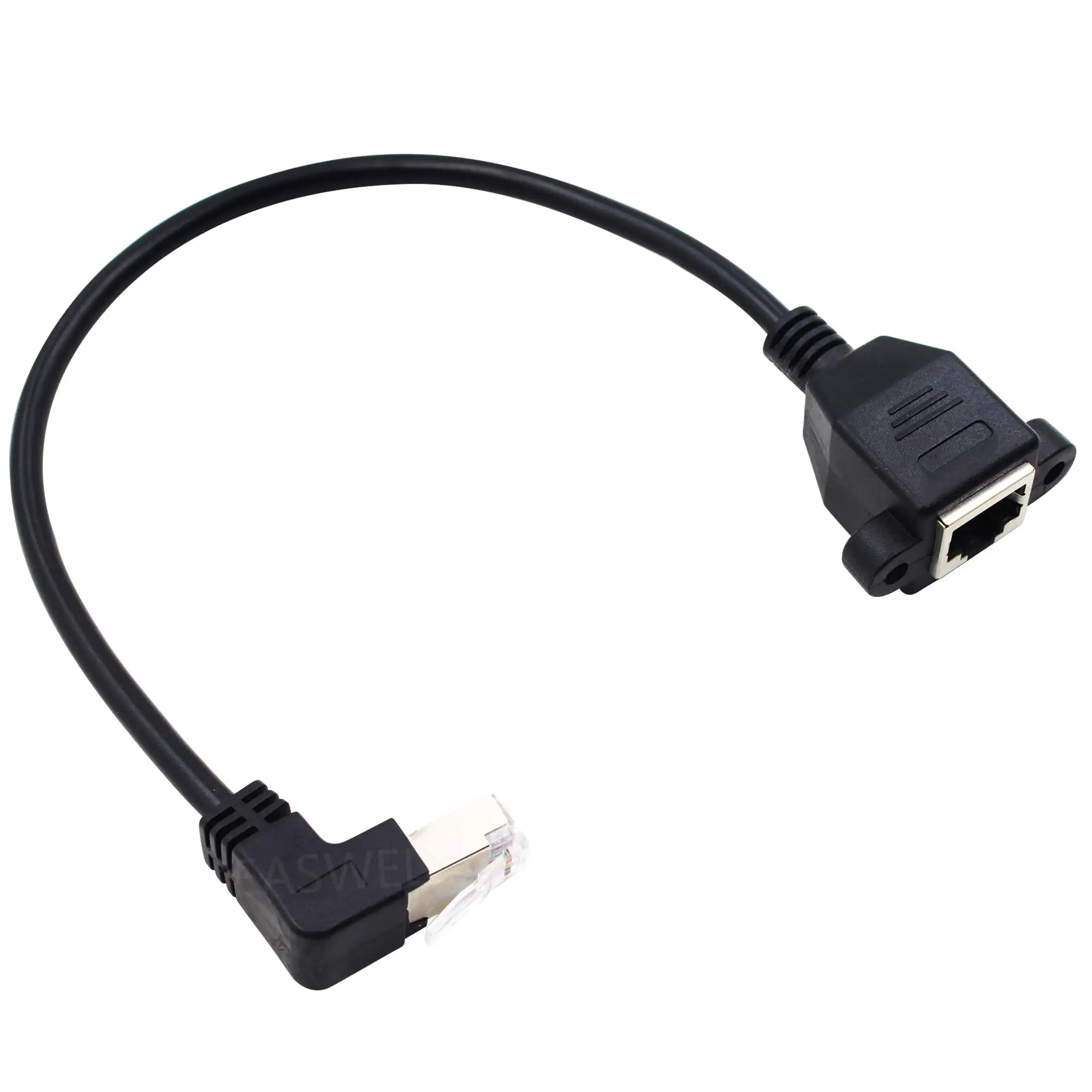 50 шт. RJ45 угол мужчин и женщин винт Панель Крепление Ethernet Lan Сетевой удлинитель