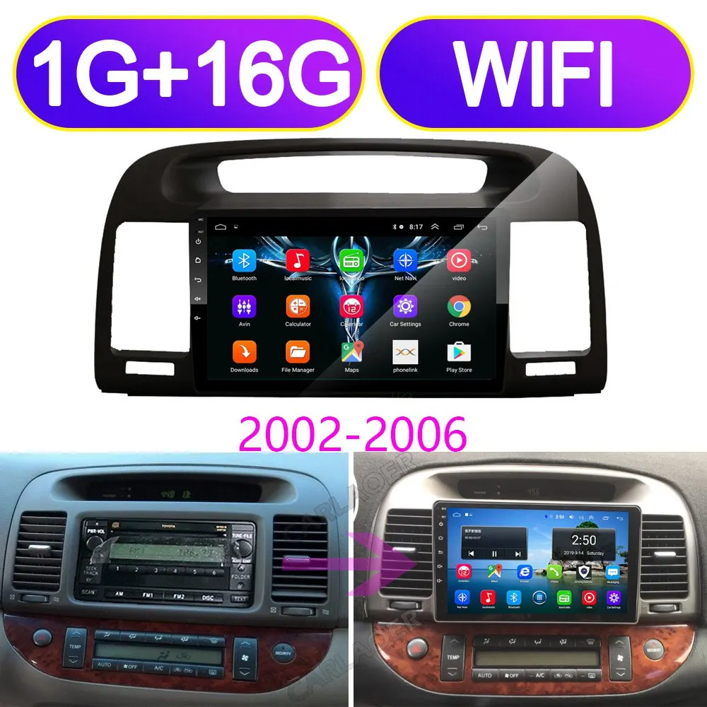 Автомобильный мультимедийный плеер для Android для Toyota Camry 2002-2005 2006 2007 2008 2009 2010 2011 2012 2013 2 DIN радио