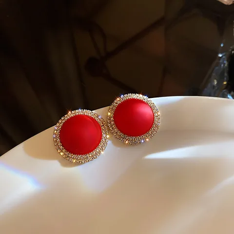Sweet Heart Red Color Sweet Drop Earrings for Women Winter Warm Red Bowknot Earrings Christmas Gift Jewelry 2021 Trend
