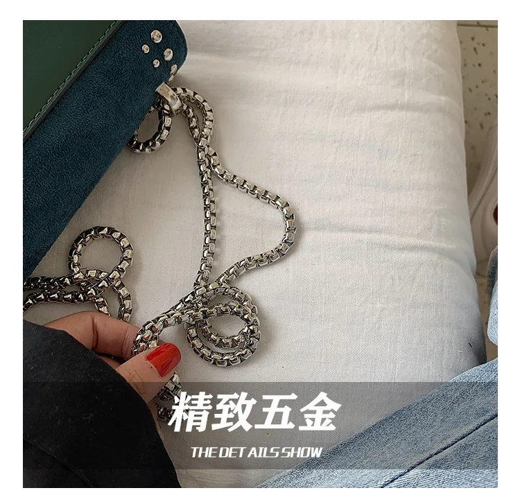 Vintage Leather Crossbody Bags For Women Travel Handbag Chain Fashion Rivet Lock Small Shoulder Messenger Bags Female Flaps