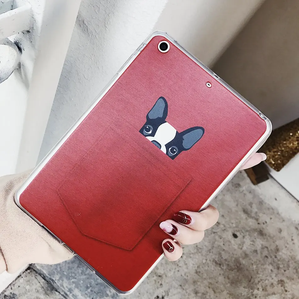 Для iPad mini 4 5 чехол с милым мультяшным рисунком бульдога для 1 2 3 7 9 &quotмягкий