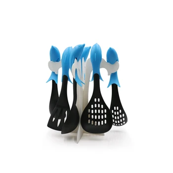 

Eco-friendly Dolphin Handle Kitchen Utensils Set with Stand