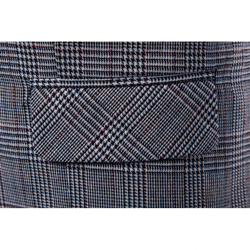 Shenrun Men Vests Autumn Winter Check Waistcoats Formal Casual Slim Vest Shawl Lapel Single Breasted Light Gray Coffee Dark Grey