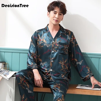 

2020 satin sleepwear for men casual silk pajamas top comfortable sleepwear pyjamas top loungewear sexy nightwear fits all