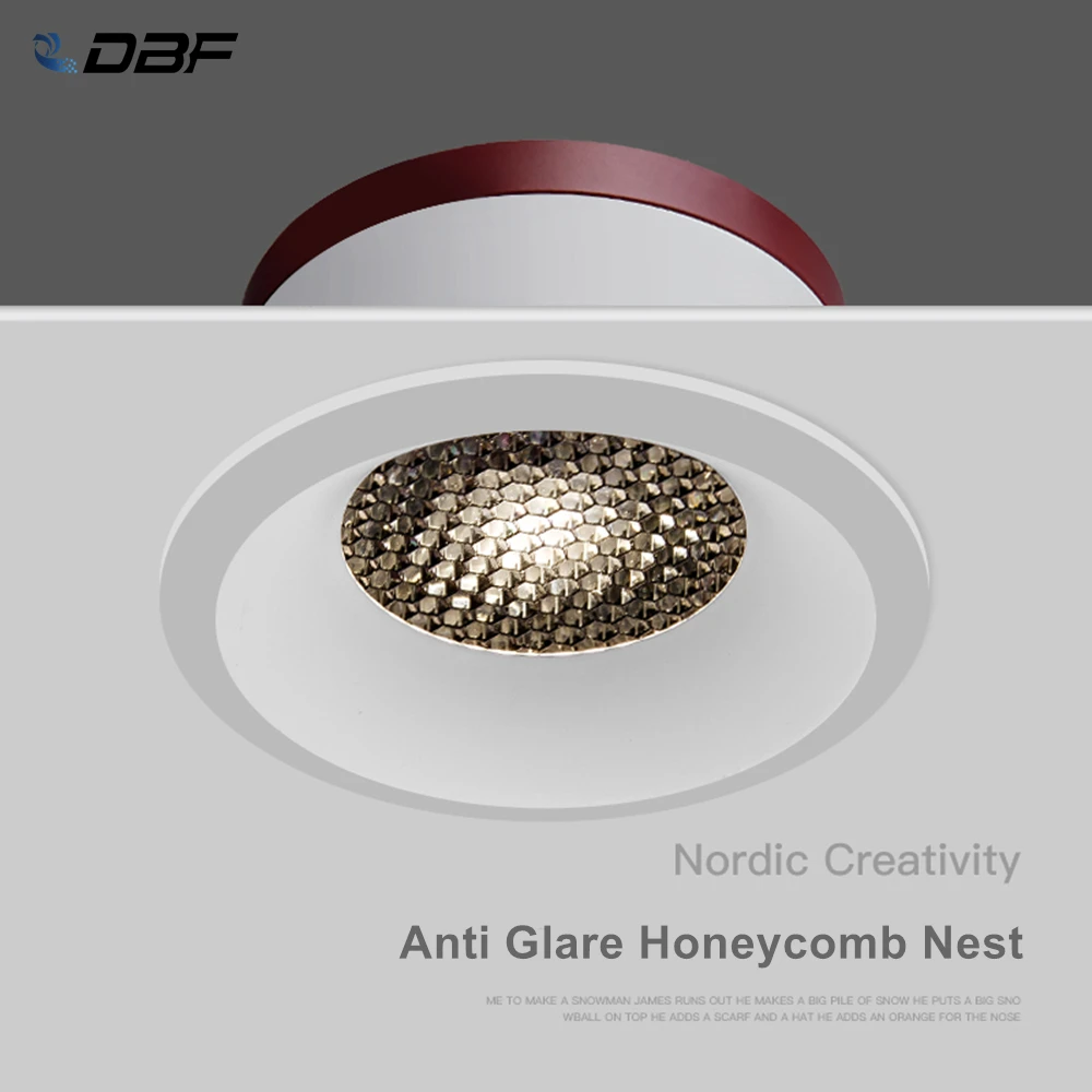 Dbf 2020 New Honeycomb Nest Anti Glare Lens Recessed Led Downlight 5w 7w 12w 15w Dimmable Led Ceiling Spot Light Pic Background Downlights Aliexpress