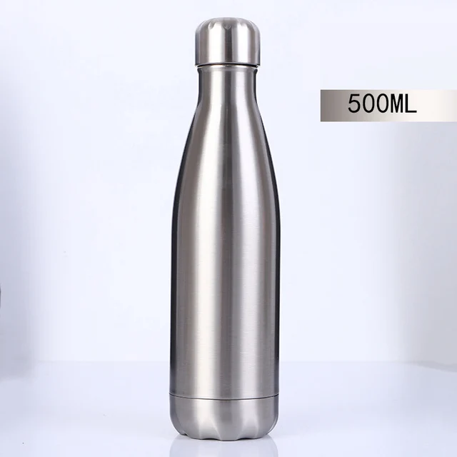 Personalised Pastel Water Bottles 500mL Slim Drink Bottle Custom Bottles With Decal Birthday Gifts Christmas Gifts Silver