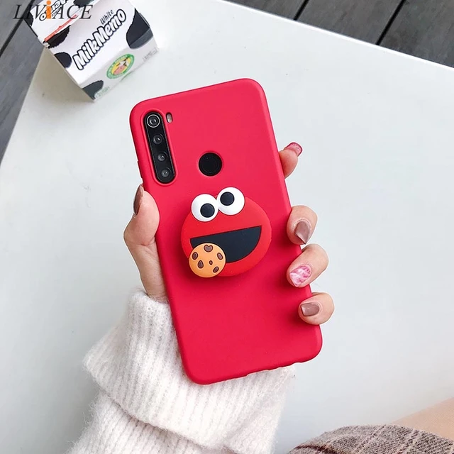 3D Silicone Cartoon Phone Holder Case For Xiaomi Redmi Note 10 Redmi Note 10 Pro Note 10S 9 8T K30 Pro K40 Pro mi poco F3 Cover red case elm