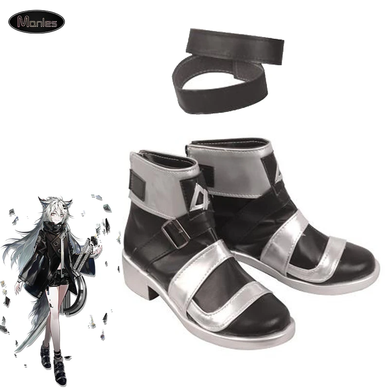 

Game Arknights Cosplay Lappland Costume Boots Shoes Adult Halloween Accessories Carnival Party Ankle High Black Unisex