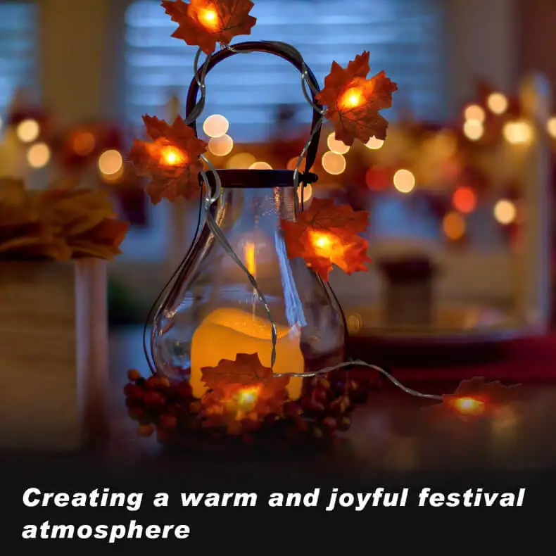 Diwali светильник, гирлянда, светодиодный светильник для патио, с кленовыми листьями, для спальни, цепь лампы, для праздничного салона, вечерние украшения, для лестницы, осень