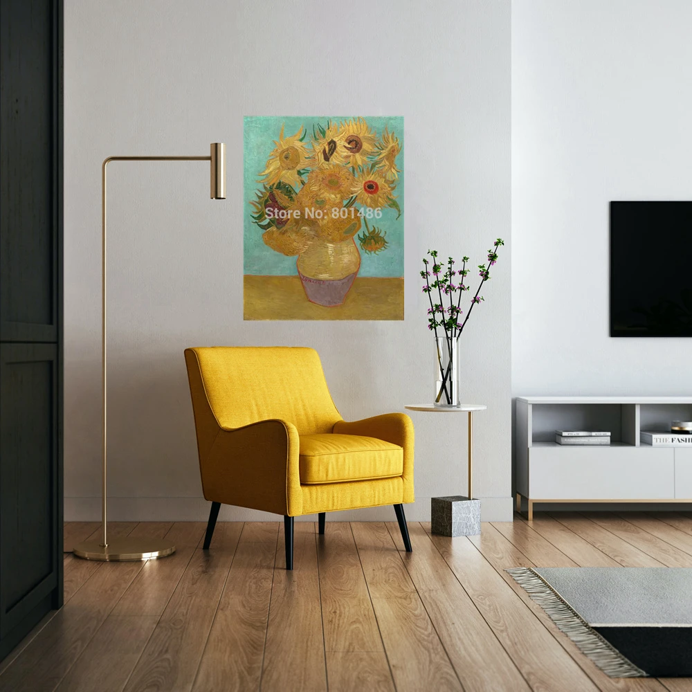

Vintage Home Decoration Sunflowers by Vicent Van Gogh Flowers Painting for Living Room Home Wall Decor Kitchen Wall Art Dropship