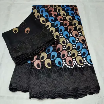 

swiss voile lace in switzerland black Dubai lace fabric 100% pure cotton embroidery nigeria lace fabric african material 5+2yard