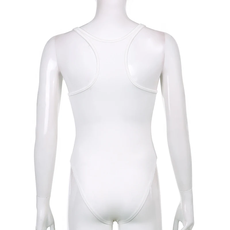 Sleeveless Sexy Strap Bodysuit Summer Backless Bodycon Short Jumpsuit Ladies Casual Black White V Neck Body Suit Top