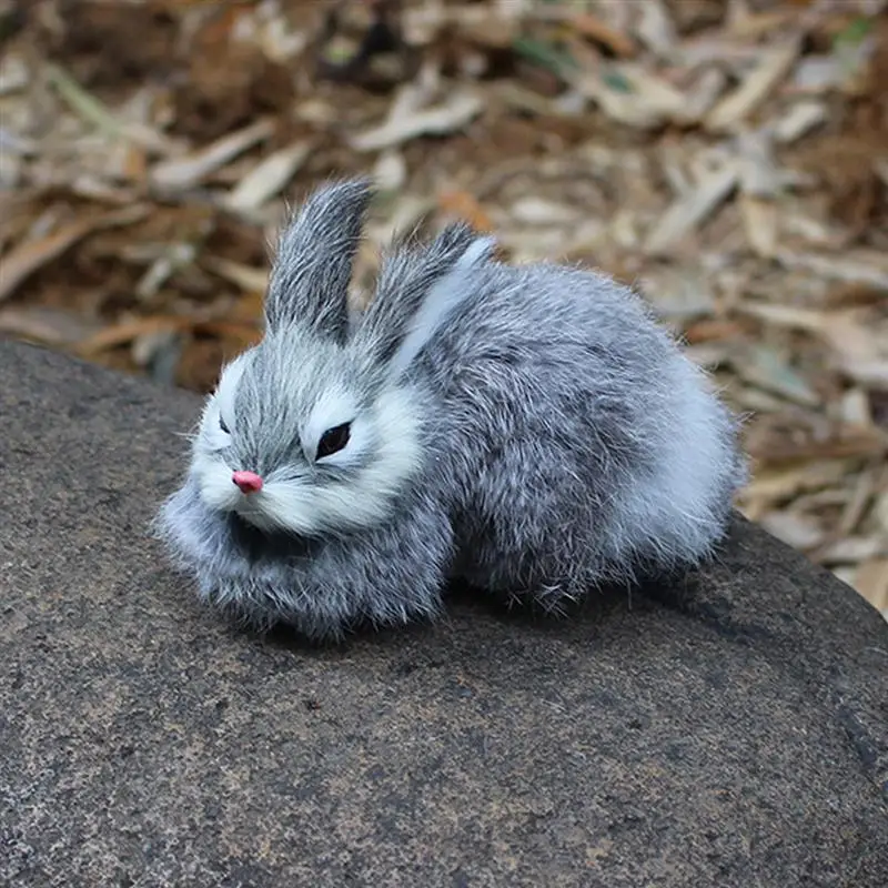 15 см мини милые кролики/аппликацией в виде цыпленка Плюшевые игрушки меха реалистичные животные Пасхальный искусственный кроличий игрушечной модели подарок на день рождения