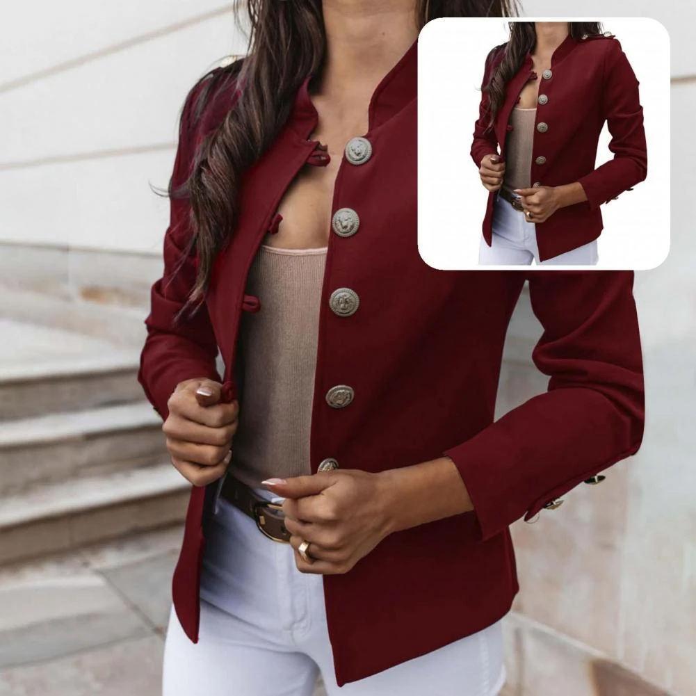 Chaqueta sencilla mujer, traje elegante ajustado, chaqueta, Blazer para mujer|Chaquetas| - AliExpress
