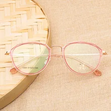 Новые маленькие кошачьи глаза женские очки ретро розовые золотые оптические очки женские прозрачные близорукость по рецепту Прозрачные Линзы для очков