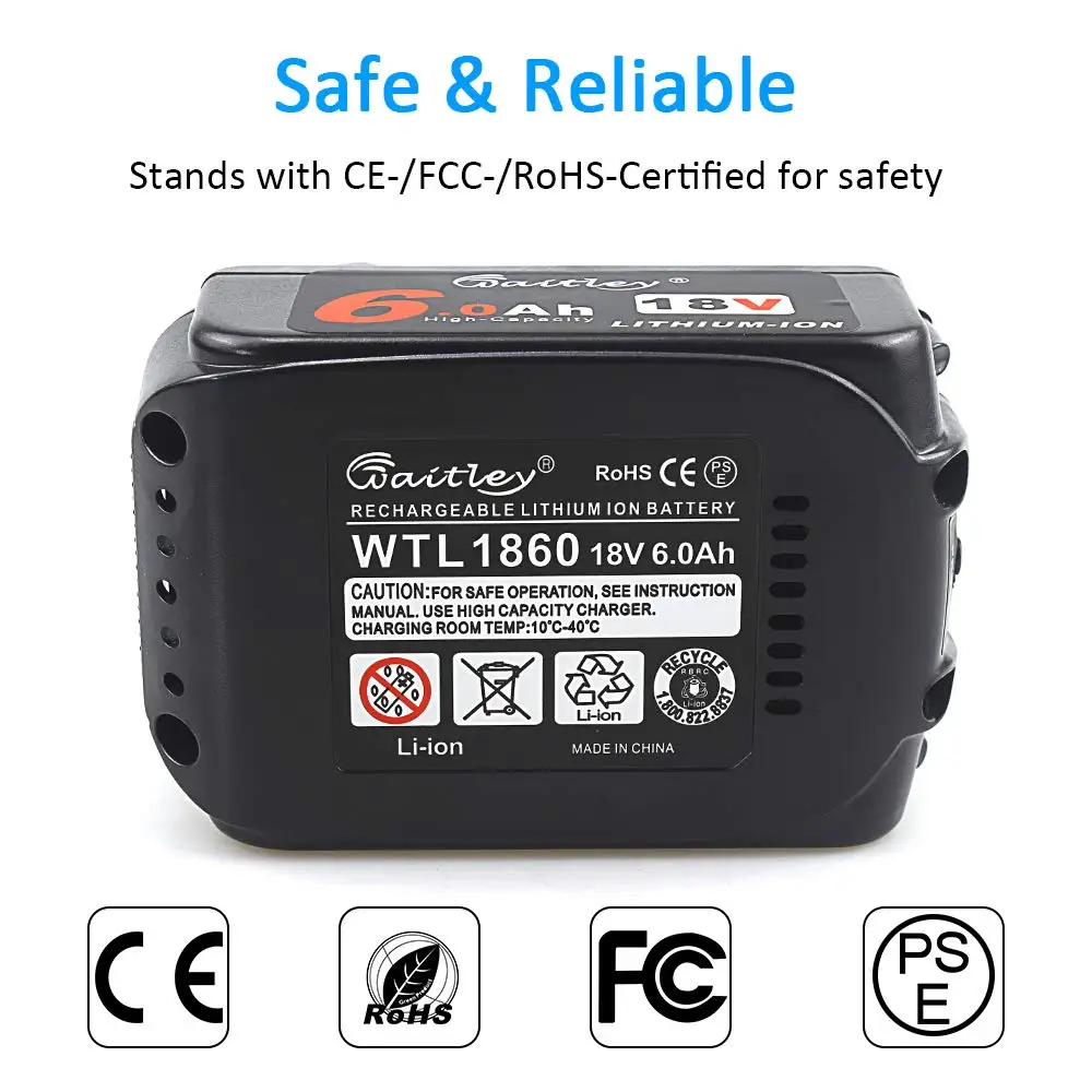 Waitley18V 6.0Ah аккумуляторная батарея для Makita электроинструменты литий ионные
