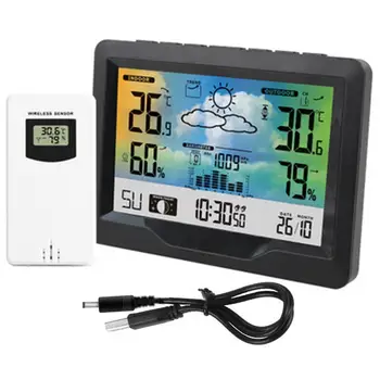 

Digital Weather Forecast Wireless Weather Station Gift Waterproof LED Display Automatic Multicolor Kitchen Prompt Alarm Clock