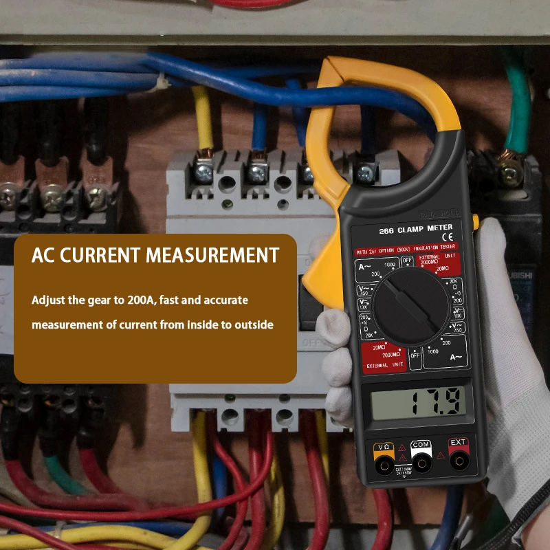 Digital Current Clamp Meter Buzzer Data Hold Non-contact Multimeter Voltmeter Ohmmeter Ammeter Ohmmeter Volt AC DC