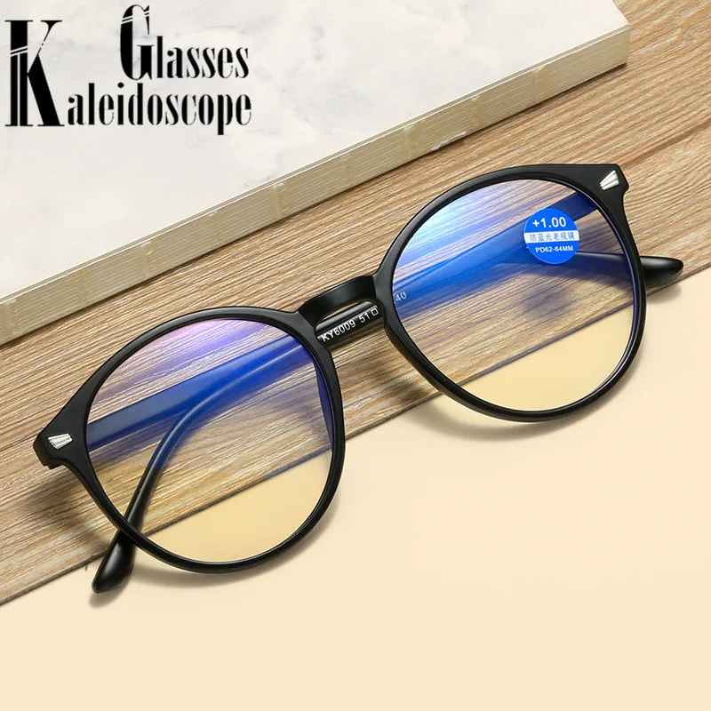 TR90 Frame Reading Glasses Women Men Classic Round Eyewear Oversized Hyperopia Glasses Diopter +100 +150 +200 +250 +300 +350 3