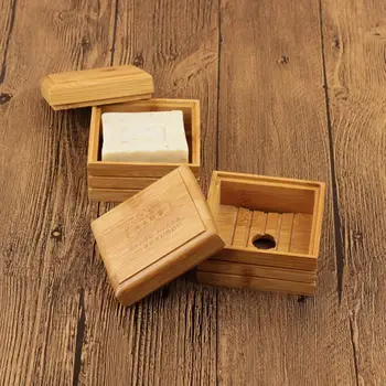 

Travel Soap Dish Box Soap Case Holder Eco-Friendly Bamboo Wooden Soap Dish Container Soap Storage Box Bathroom Accessories