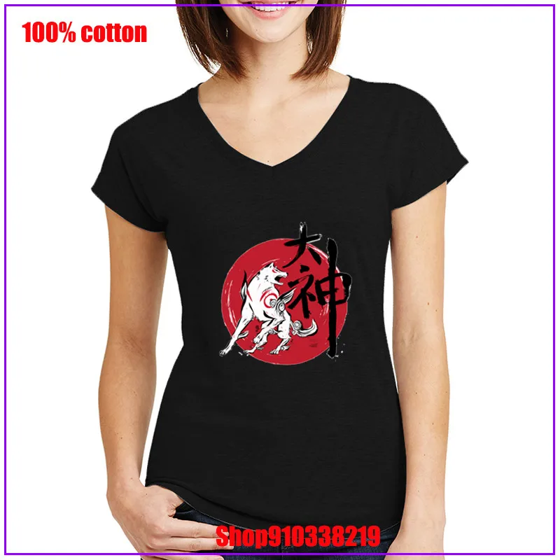 Великолепный Бог sumi-e okami amaterasu волк белые видеоигры игровой Япония женские блузки