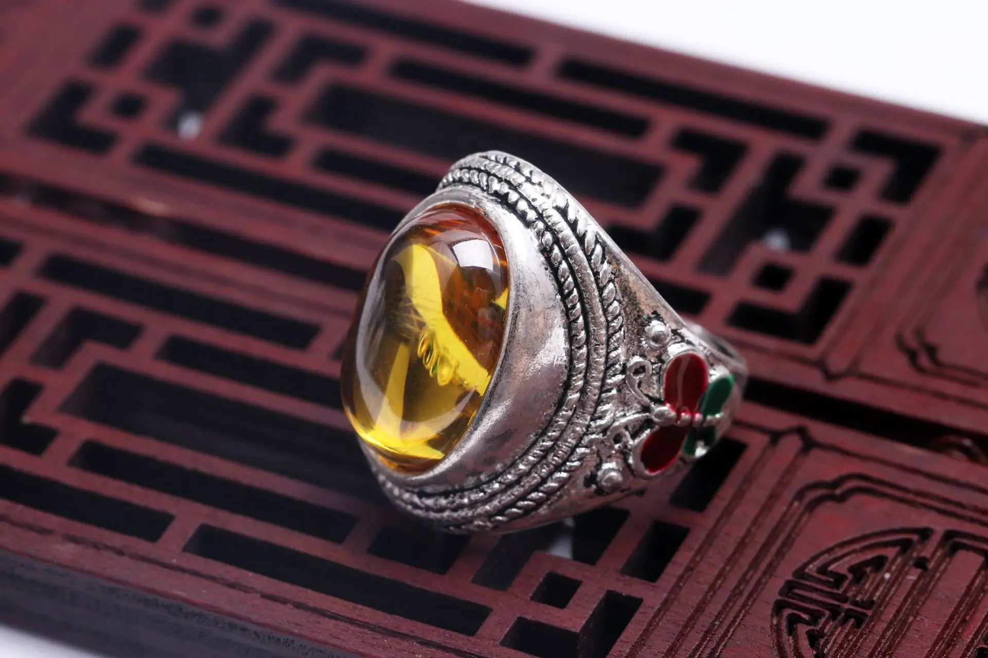 Винтаж серебро S925 Серебряный инкрустированные красочное кольцо с камнем поделки из драгоценных камней Для мужчин, классные кольца пальца кольцо