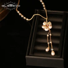 GLSEEVO натуральная пресная вода подвеска с цветком и жемчужиной ожерелье для женщин жена девушки подарки ручной работы ювелирные изделия колье Femme GN0153